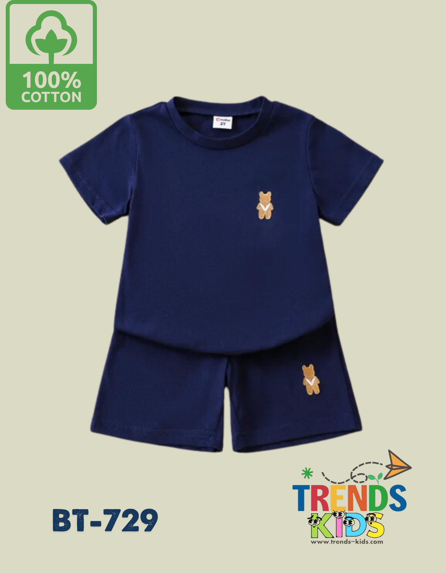 BEAR Small Print T-Shirt & Pants Set
