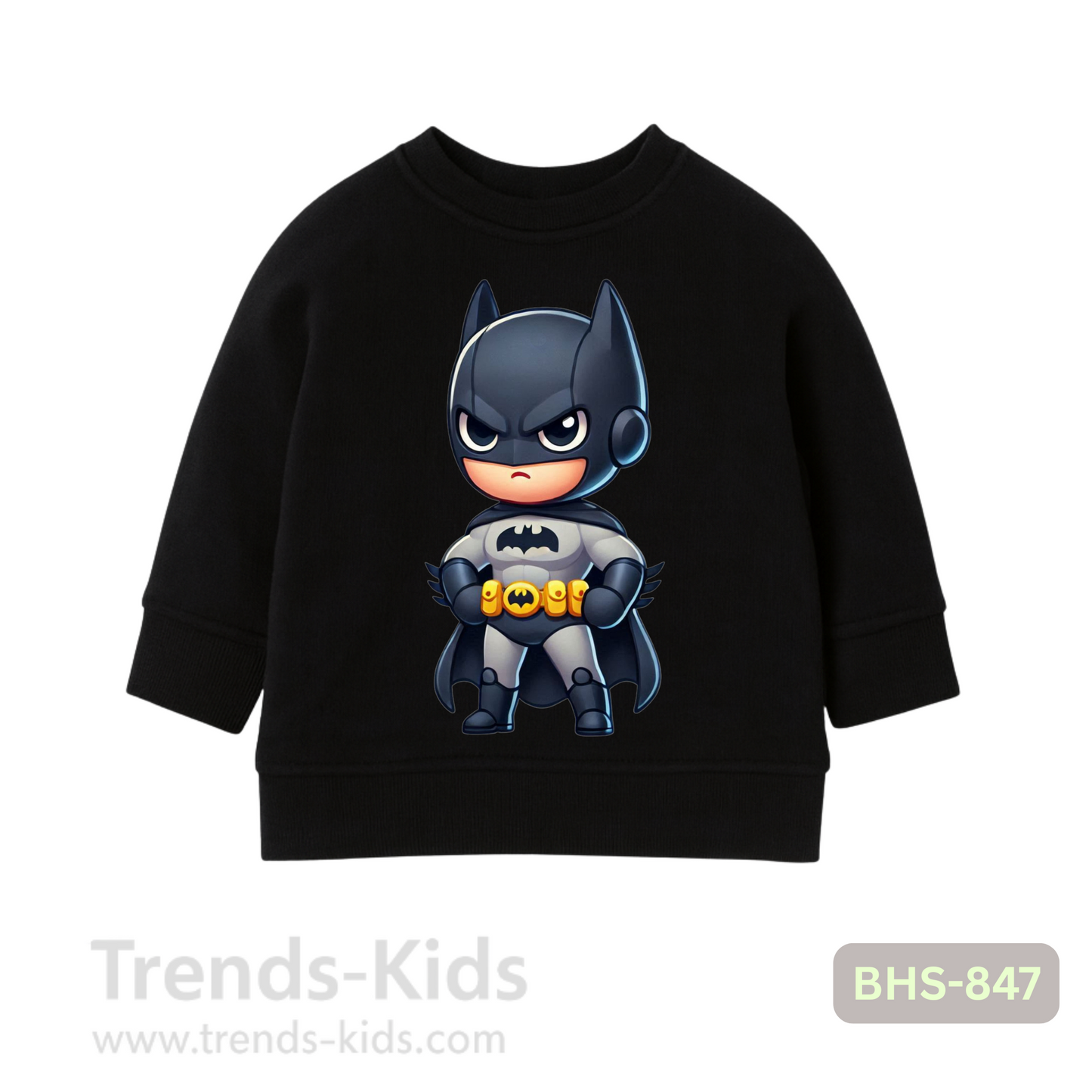 Batman Kids Sweatshirt – Boys & Girls Black Cotton Winter Pullover