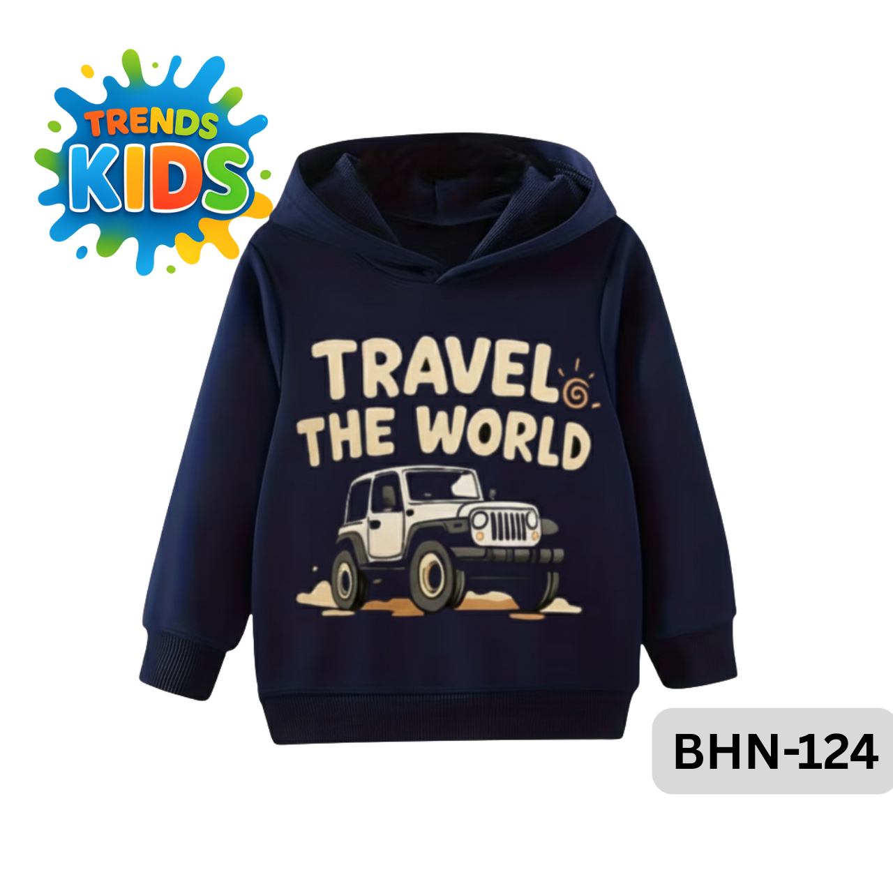Travel The World Hoodie (BHN-124) | Kids Winter Hoodie – Trends-Kids Bangladesh