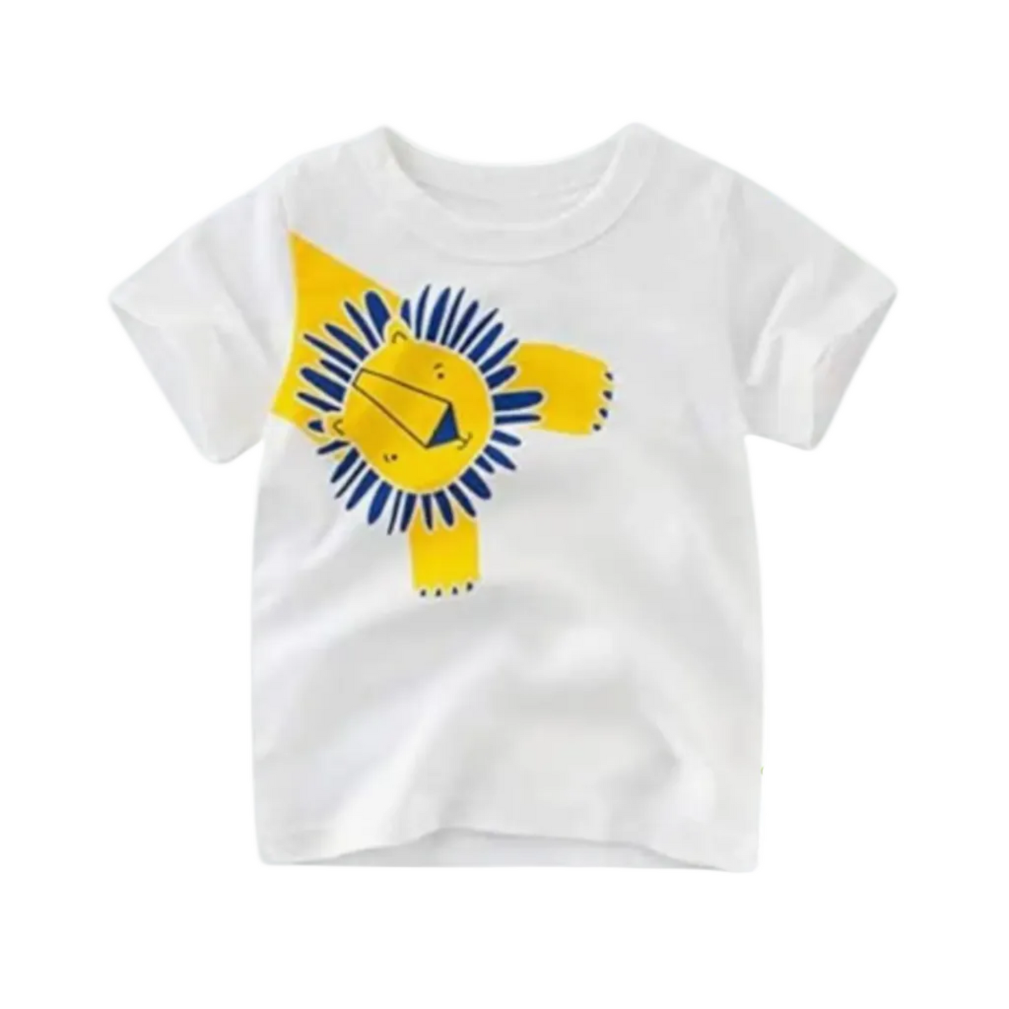 Basic Cotton Baby & Kids' Kids' Lion Graphic White Tee BT51