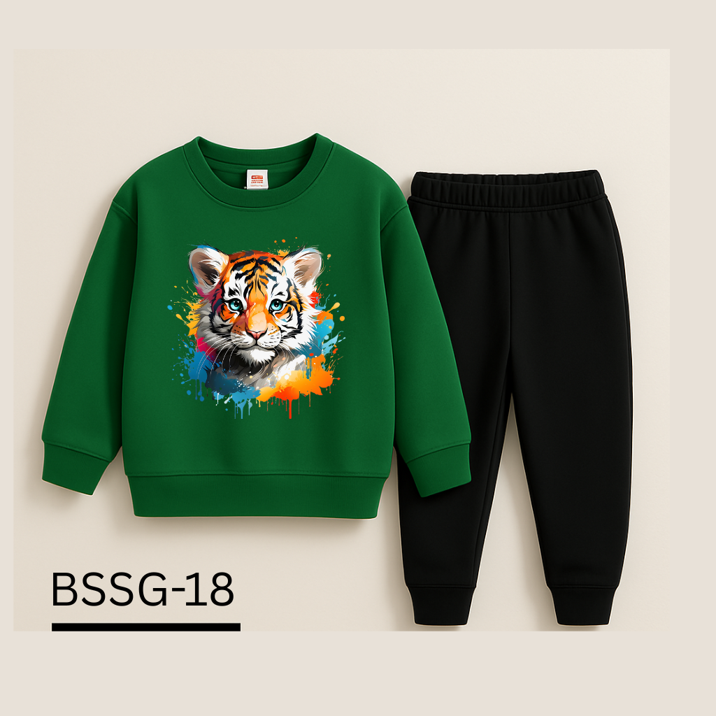 Tiger Print Kids Winter Sweatshirt & Jogger Set – Trends-Kids