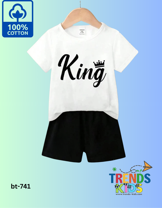 King T-Shirt & Pant Cotton Set