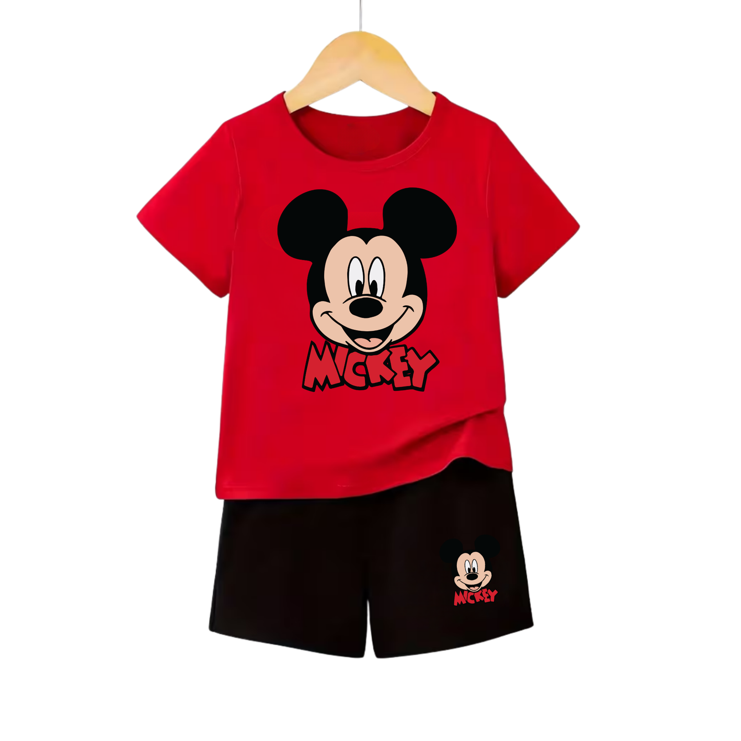Basic Cotton Red T-Shirt for Baby & Kids Cute Cartoon Summer Wear