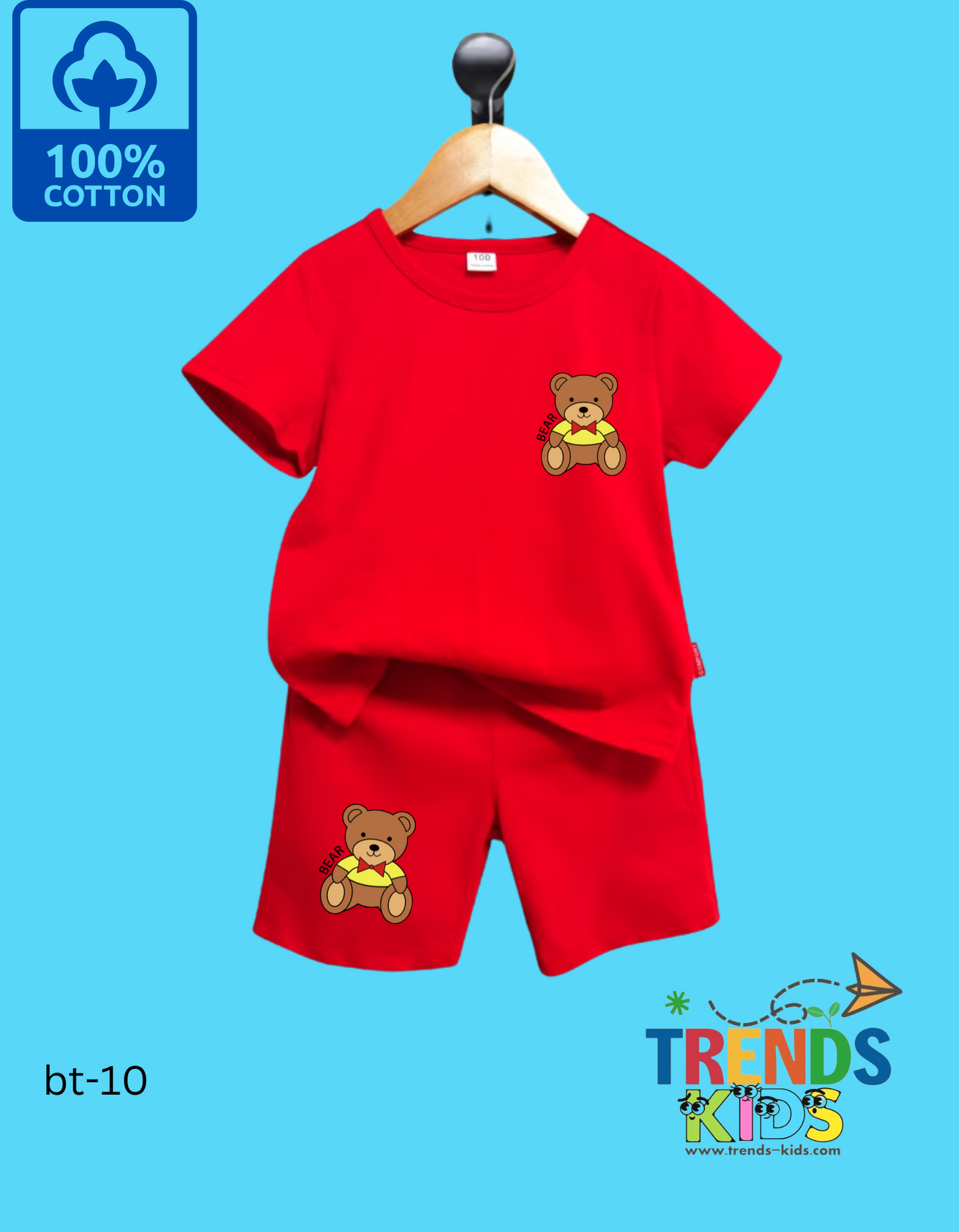BEAR Red T-Shirt & Red Pants Set