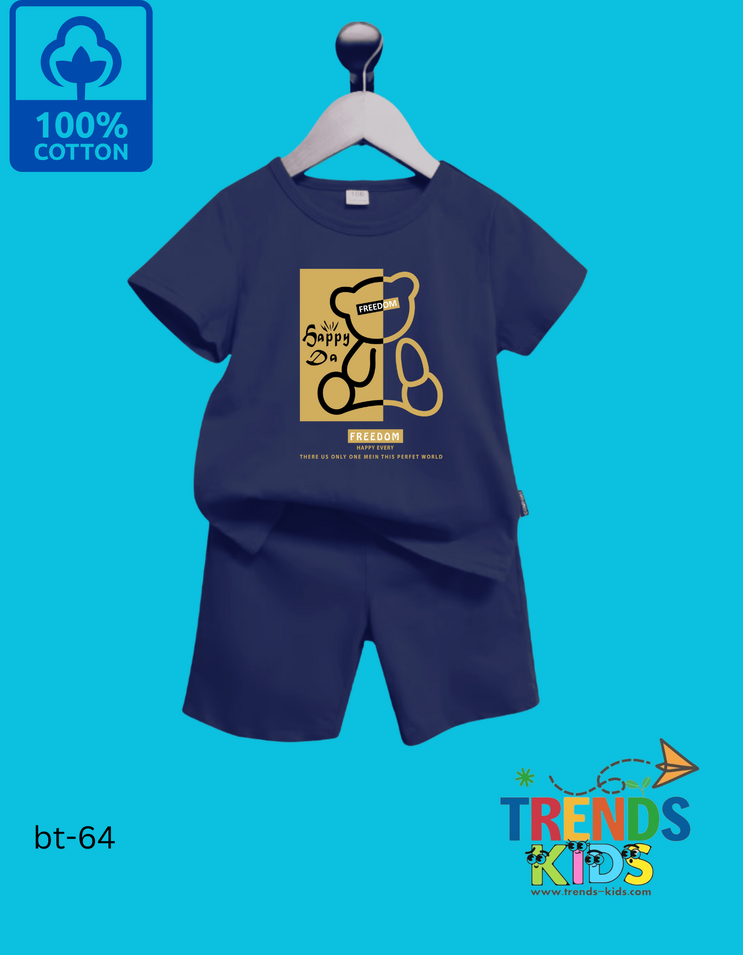 Teddy bear T-Shirt & Pants NavyBlue Set