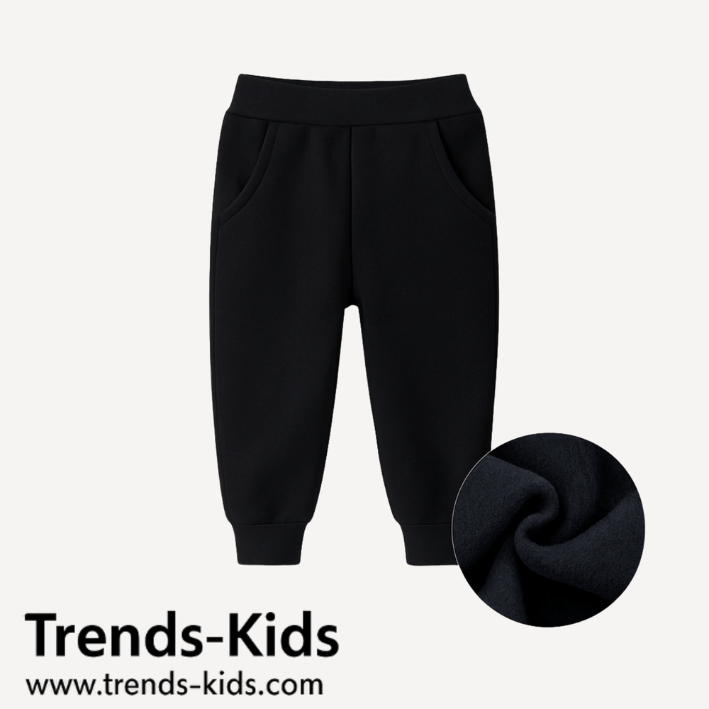 Kids Black Joggers – Comfortable Winter Pants