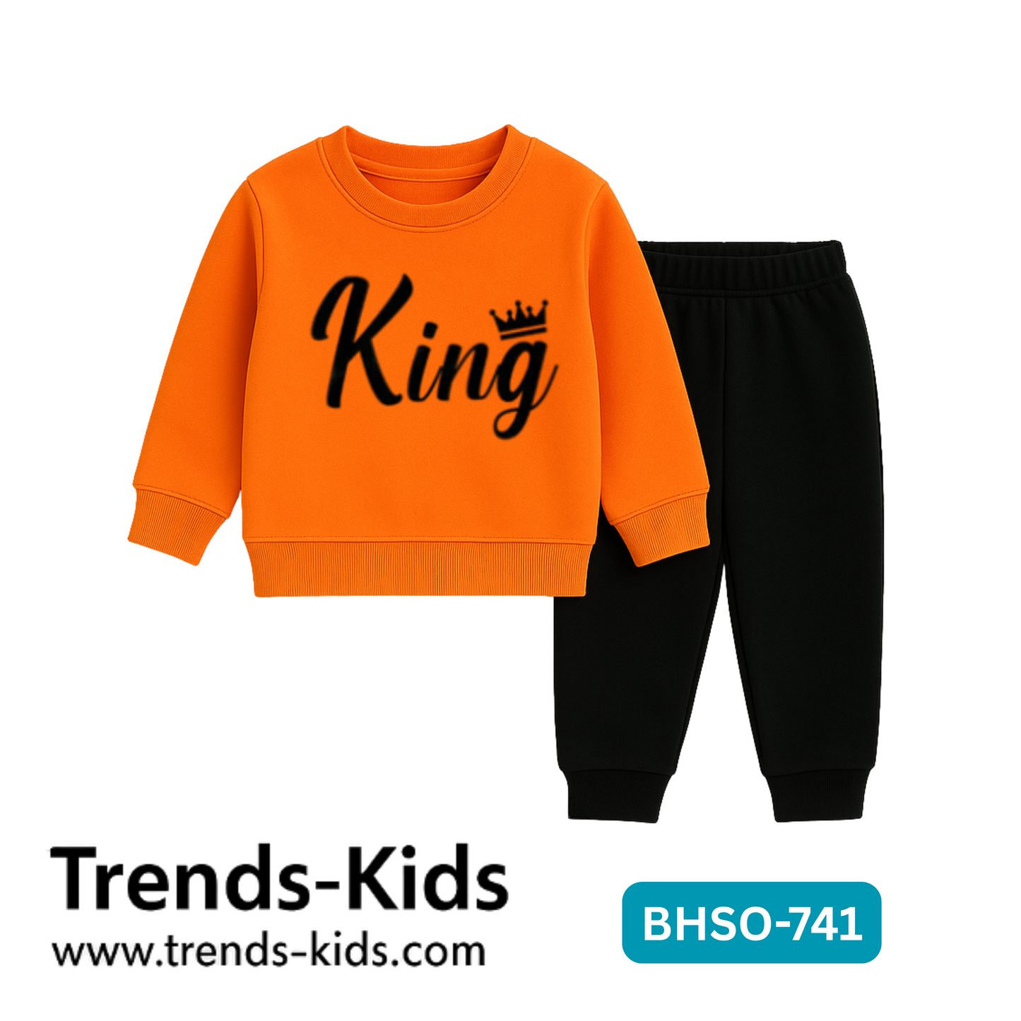 đ King Kids Sweatshirt & Jogger Set