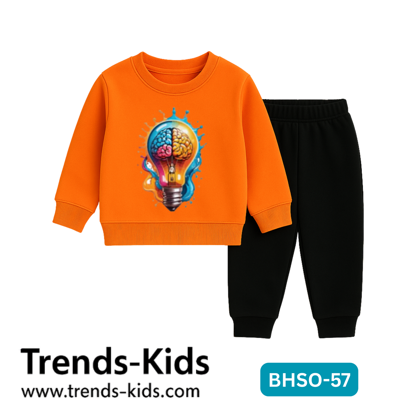 💡 Brain Lightbulb Kids Sweatshirt & Jogger Set