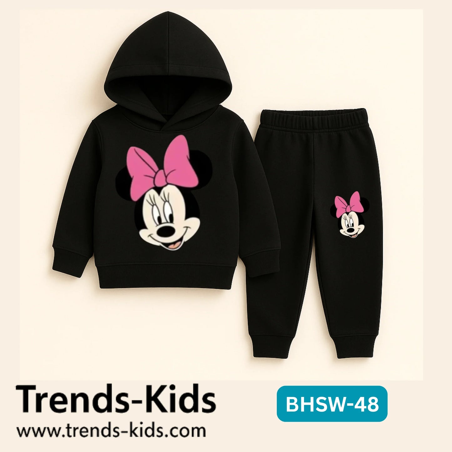 Mickey Black Hooded And Black Pant Kids Boys & Girls Dt48