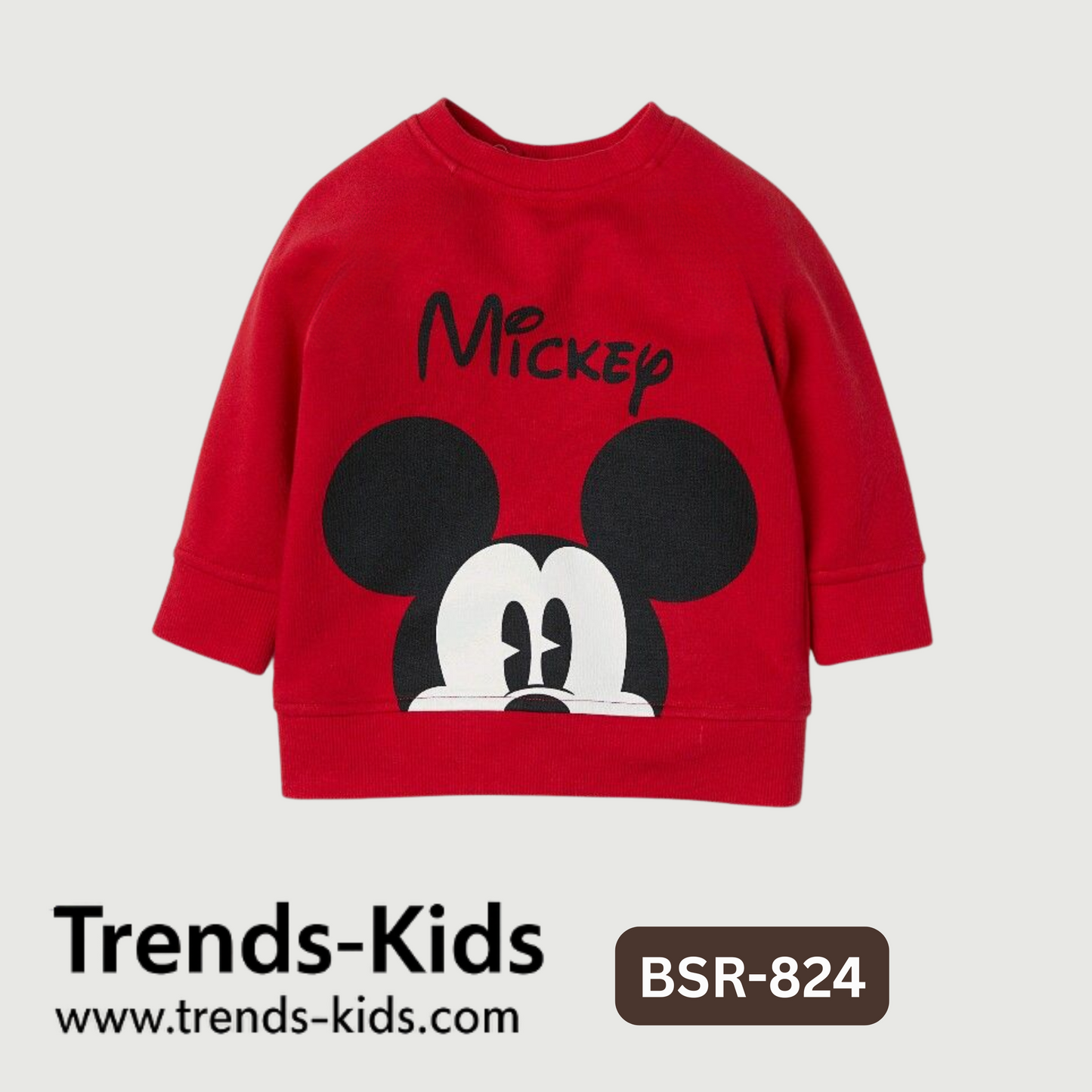 Kids Premium Winter Sweatshirt – Red Mickey Mouse Print