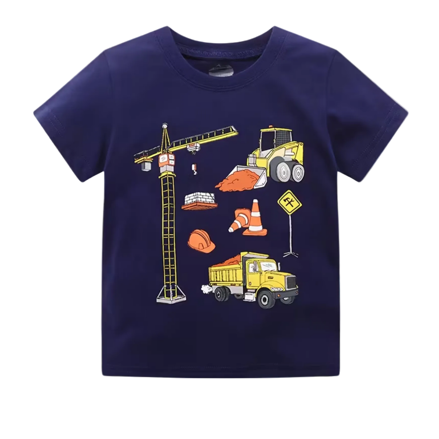 Basic Baby & Kids Navy Blue T-Shirt Construction Truck BTN1