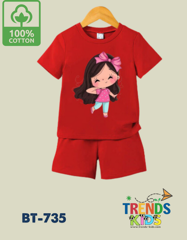 Baby & Kids Super Comfortable Red T-Shirt & Red Pants Set