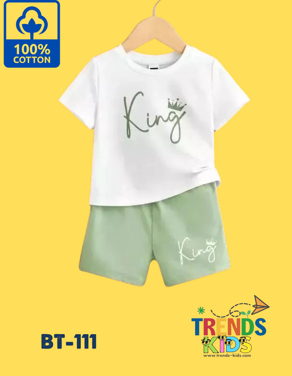 King Kids’ Cotton T-Shirt & Pant Set