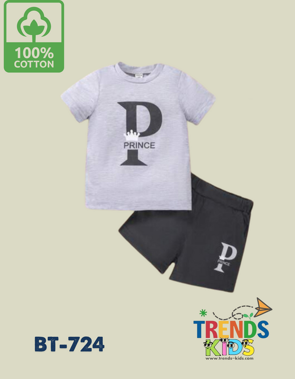 Baby & Kids Super Comfortable Grey T-Shirt & Black Pants Black