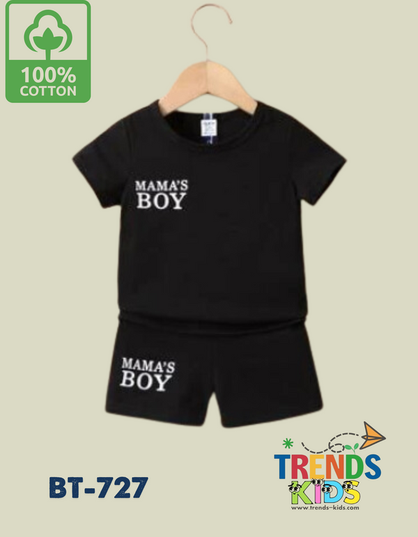 Baby & Kids Super Comfortable Black T-Shirt & Black Pants Set