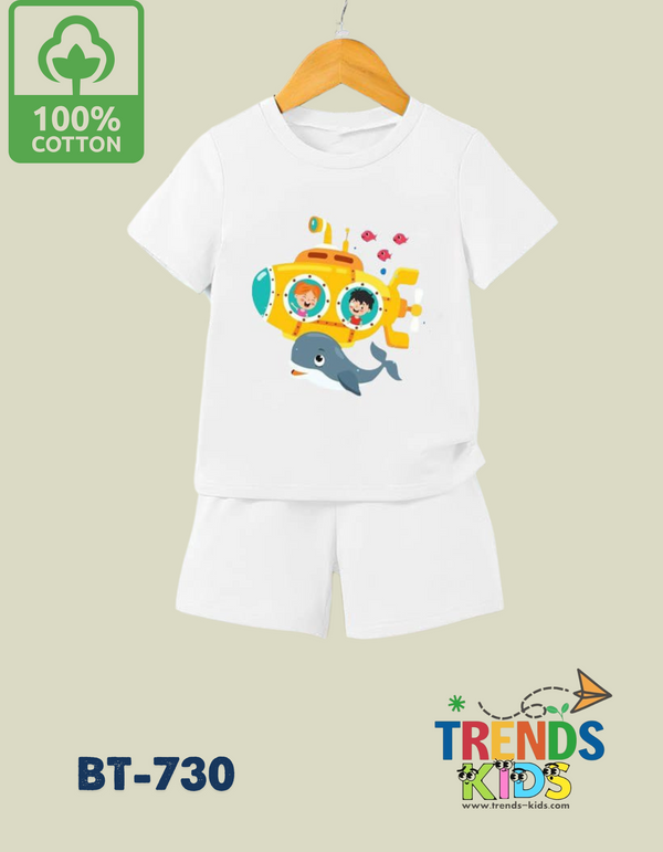 Baby & Kids Super Comfortable White T-Shirt & White Pants Set