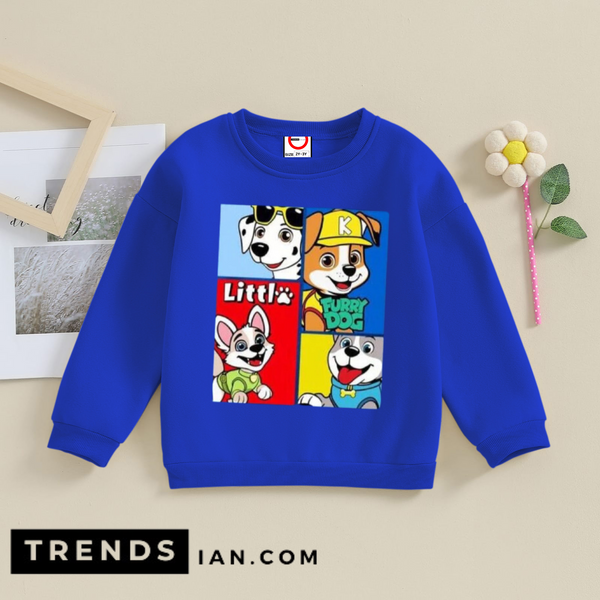 Little Furry Dog Cartoon Sweatshirt Kids Boys & Girls