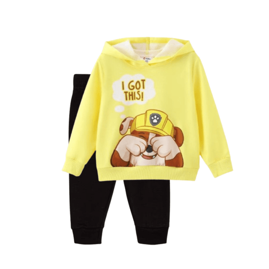 Kids Yellow Hooded Winter Set - Durable Two-Piece for Cold Weather | Trends-Kids