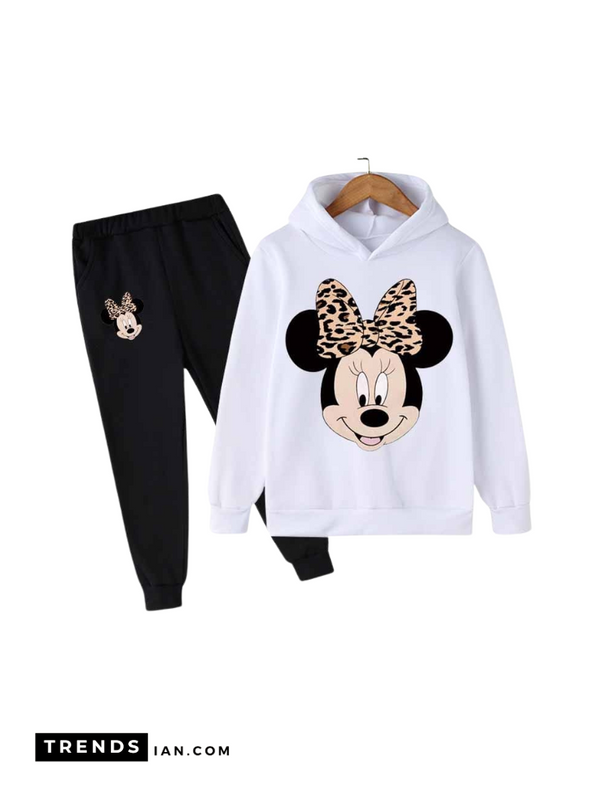 Mickey White Hooded And Black Pant Kids Boys & Girls Dt46