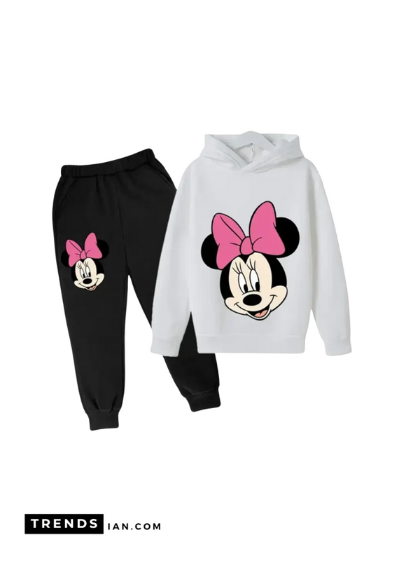 Mickey White Hooded And Black Pant Kids Boys & Girls Dt48