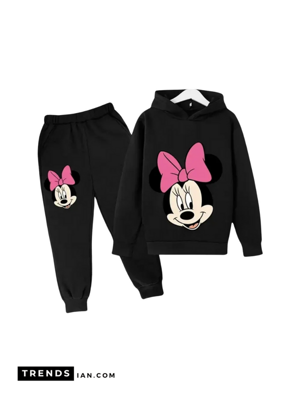 Mickey Black Hooded And Black Pant Kids Boys & Girls Dt48