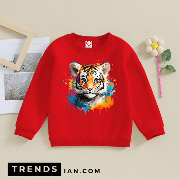 tiger Sweatshirt Kids Boys & Girls Dt18