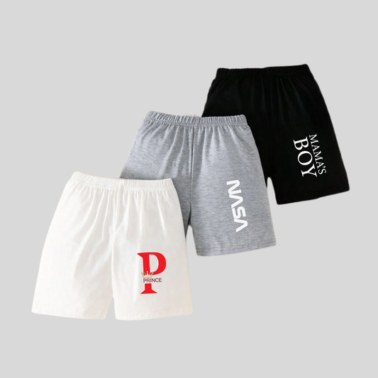 3-Pack Basic Boys' Cotton Shorts Set - NASA & Mama's Boy Prints | TRENDS KIDS