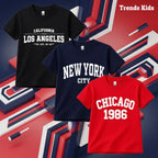 Kids City Print Premium Cotton T-Shirt (California / New York / Chicago) – Summer Collection