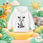 Giraffe Hooded Kids Boys & Girls Premium Quality White