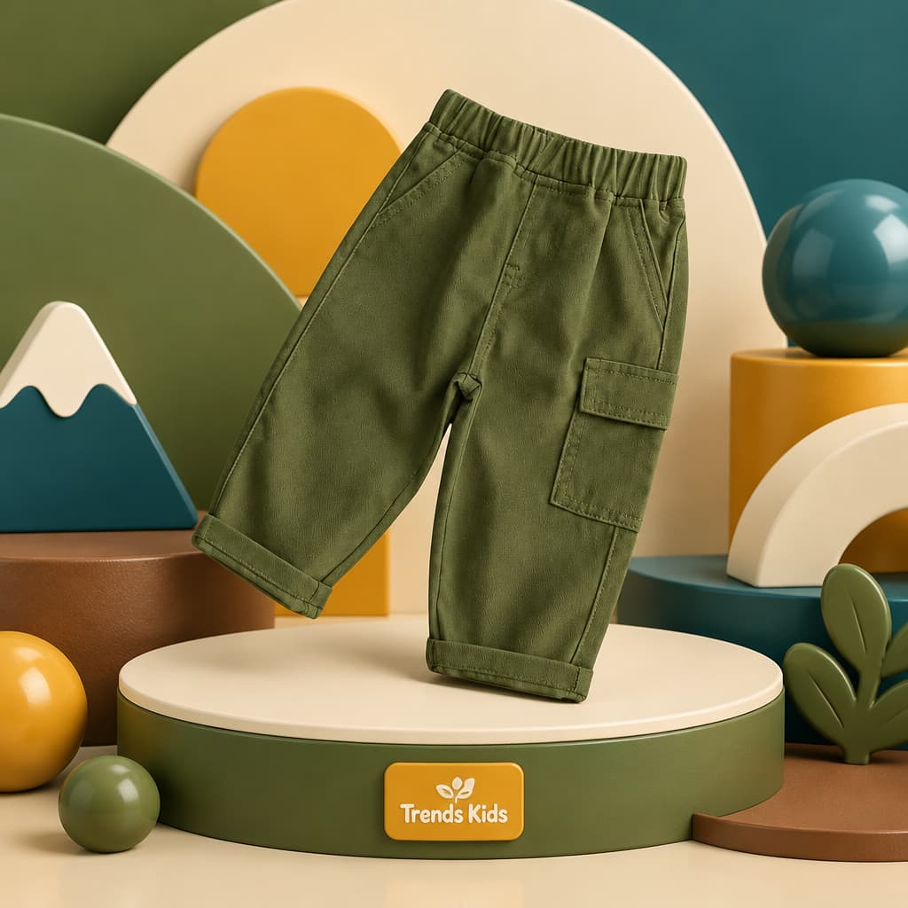 Olive Color Cargo Pants – Style Mobile Pockets | Trends-Kids (Copy)