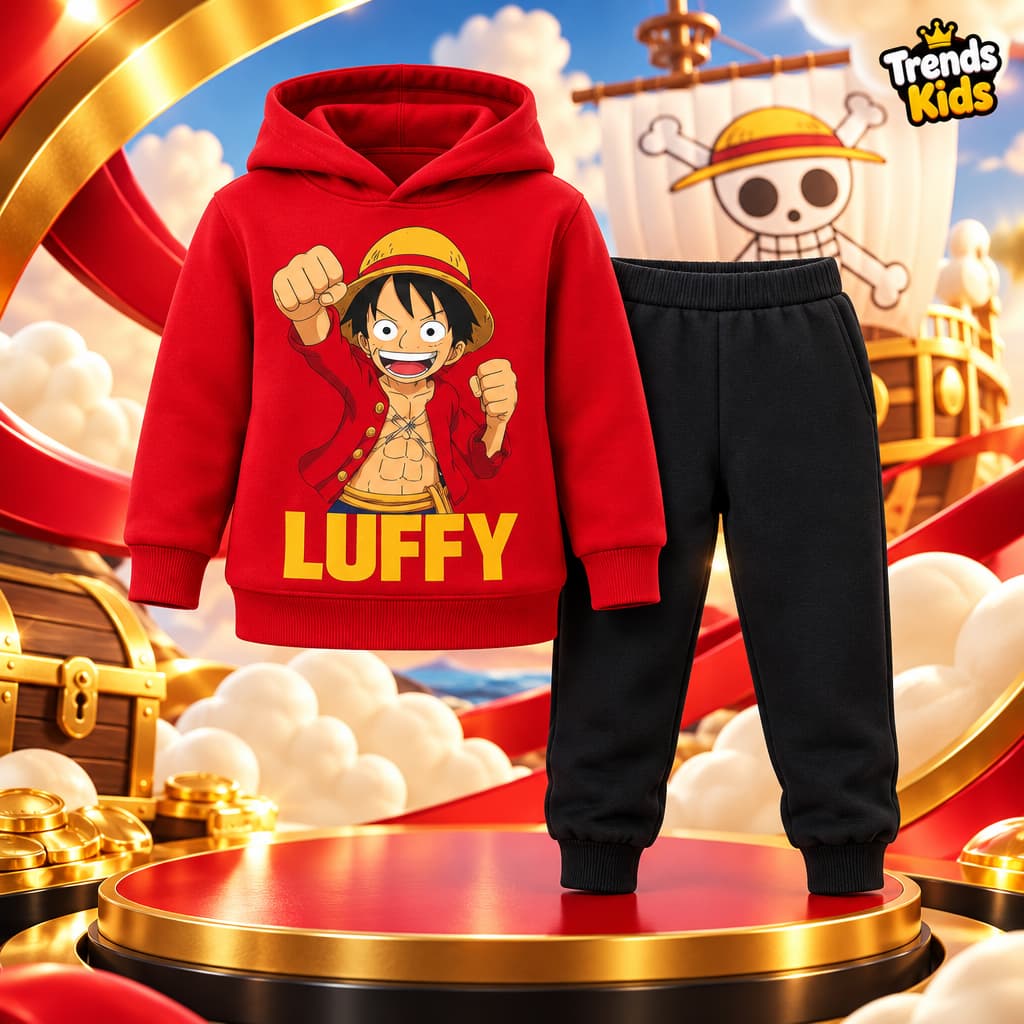 Luffy  Cartoon Hoodie Set Kids'  Boys & Girls Two-Piece Sets