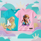 Girls Princess Graphic Cotton T-Shirt – Cute Floral Design