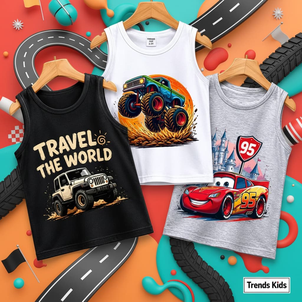 Monster Truck, Racing  & Off-Road Adventure Tank Tops 3-Pack | TT3C-CAR-MIX