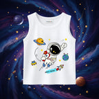 Baby & Kids White Sleeveless Tank Top | Astronaut Space