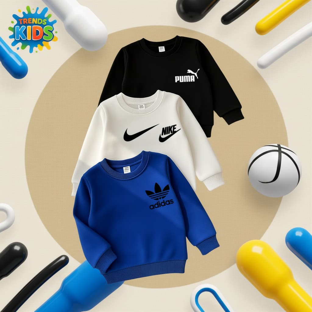 Kids Branded Sweatshirt Combo –3 Sweatshirt Premium 100% Terry Cotton