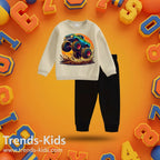 Race car Sweatshirt khaki with black joggars – Trends-Kids