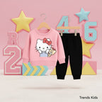 Doll Kids Boys & Girls Pink Sweater And Trousers Black  Two-Piece Sets