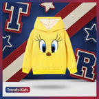 Kids Eye-Print Yellow Hoodie – Soft & Cozy Winter Wear 6-12Month