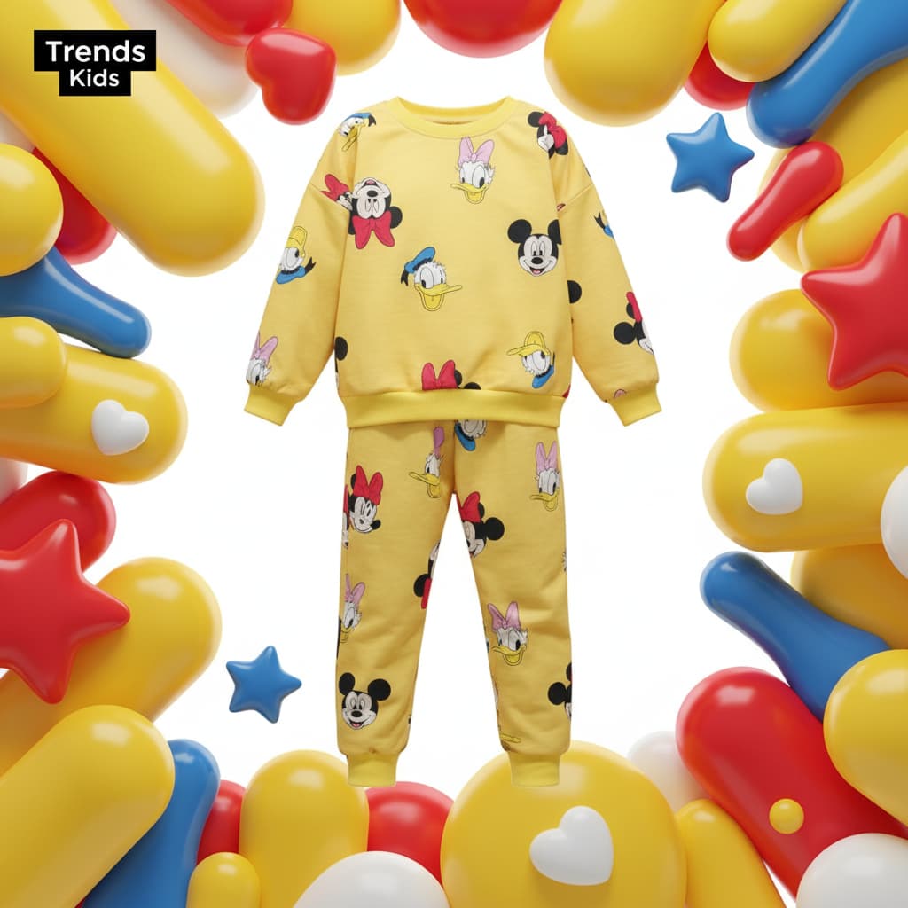 Cartoon All-Over Print Sweater & Trousers Set | Trends-Kids