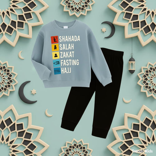 5 islamic important  things Kids Boys & Girls Sweater And Trousers Two-Piece Sets