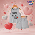 Kids Mom + Dad Tank Top Cute Baby Sleeveless Tee | TT-MOMDAD-GRY