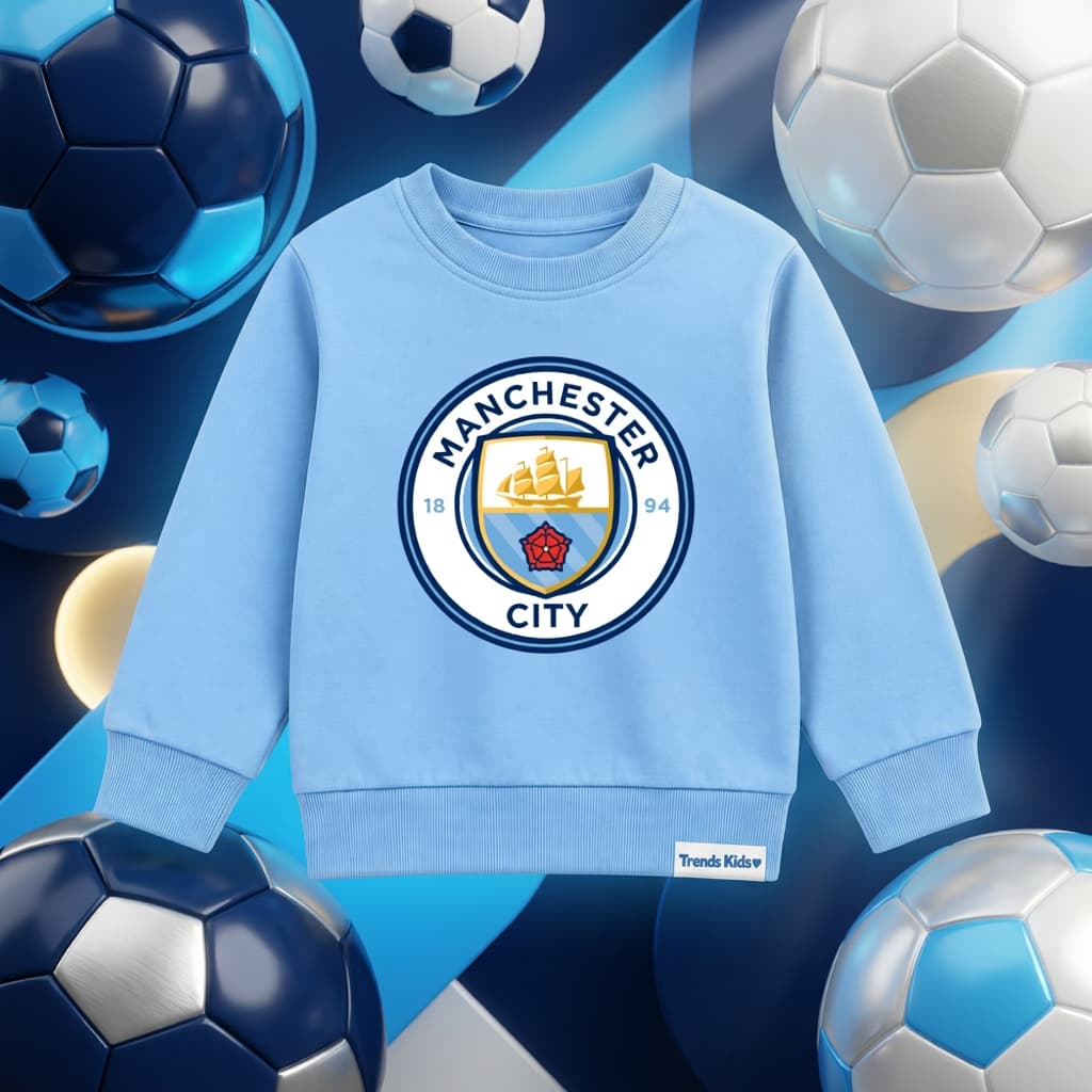 Manchester City Sky Blue Kids Sweatshirt | Trends Kids
