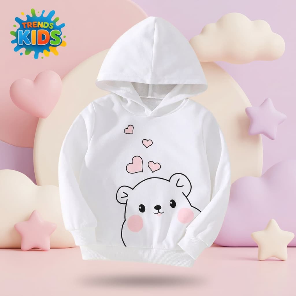Cute Bear Print Kids Hoodie | Premium Cotton Winter Wear (6 Months–6 Years) – DT12022