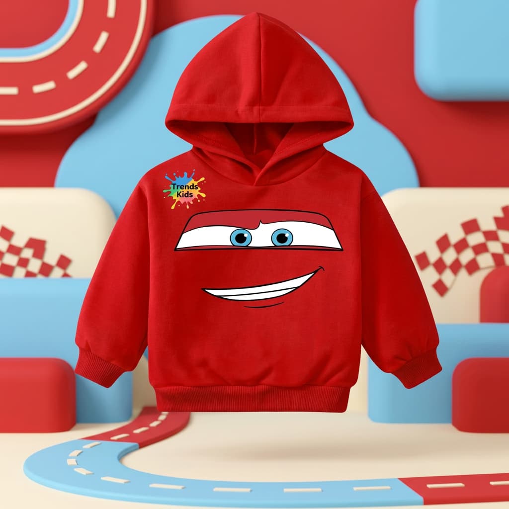 Red Cartoon Face Kids Hoodie – Trends Kids