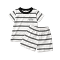 6–12Months Stripe Printed k T-Shirt & Shorts Set – Summer Daily Wear
