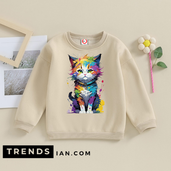 Cat  Sweatshirt Kids Boys & Girls Dt17