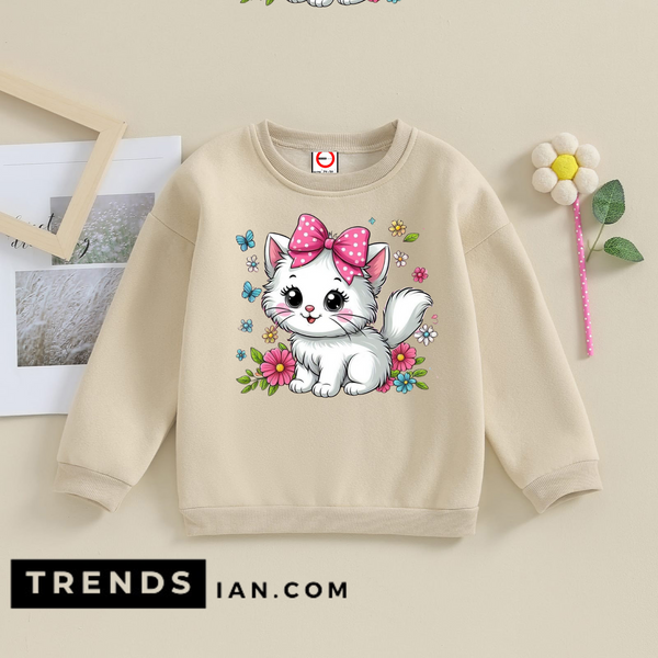 cute cat  Sweatshirt Kids Boys & Girls Dt49