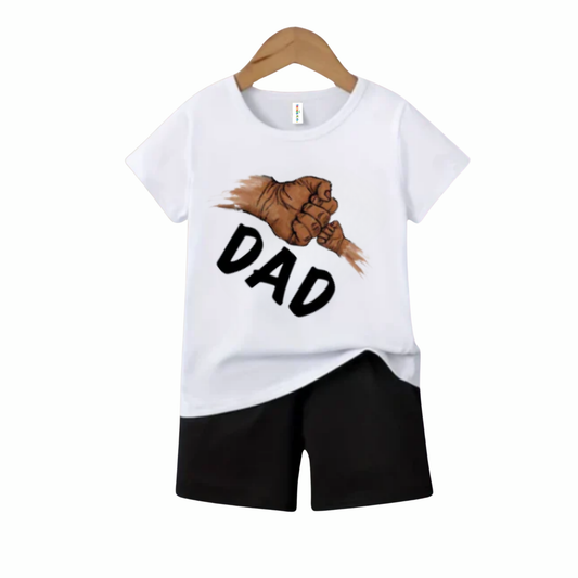 “DAD” Printed T-Shirt & Shorts Set – Basic Collection BTS757