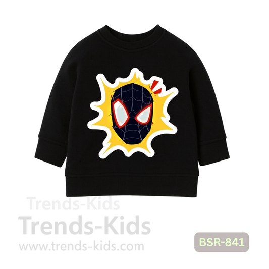 Spider Kids Sweatshirt – Boys & Girls Black Winter Pullover