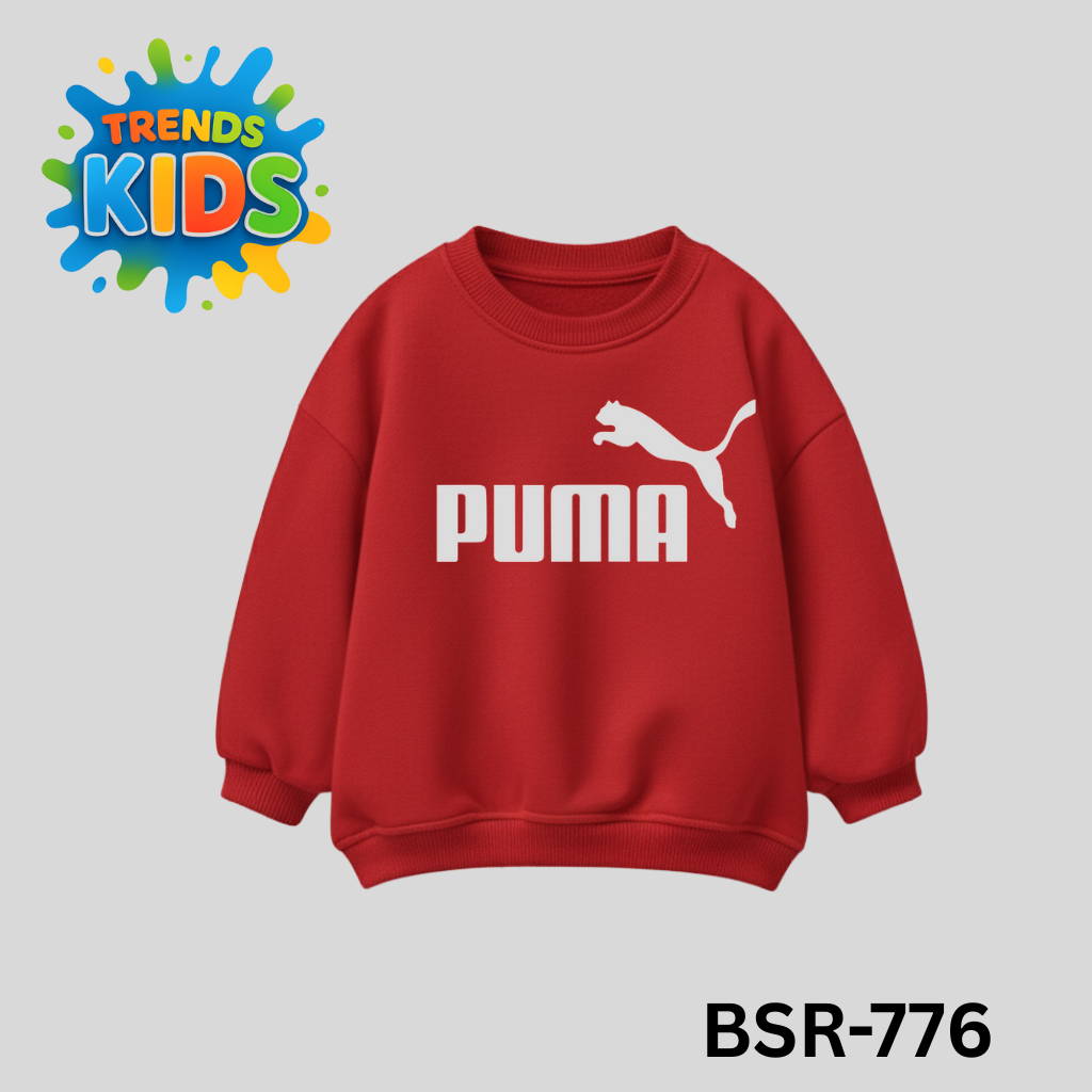 Puma Style Kids Sweatshirt (BSR-776) | Red Winter Wear